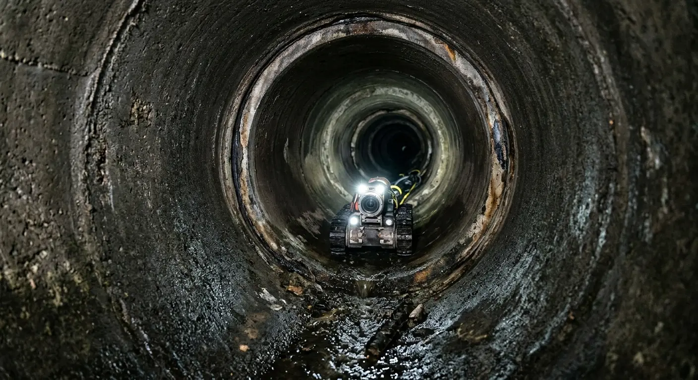 Robotic sewer camera inspecting pipe interior for Drain Snake Service in Memphis